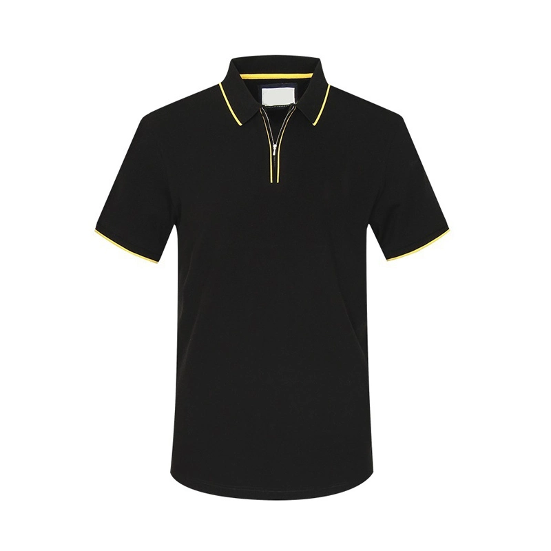 Slim Fit Zipper Collar Casual Youth Custom Solid Color Polo Shirt