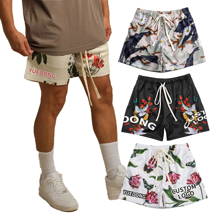 Double Layer Sublimation Plain 100% Polyester Street Wear Sets 5 Inch Inseam Gym Blank Basketball Custom Mesh Men′s Shorts