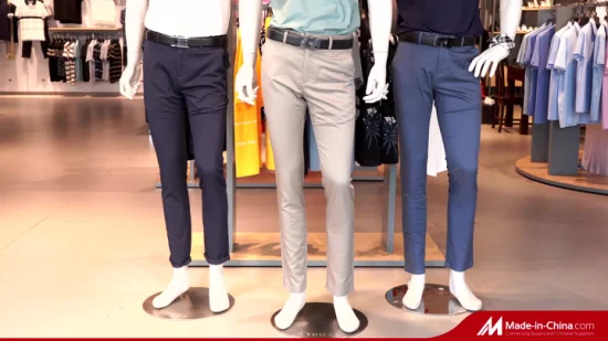 Pantaloni eleganti da uomo a gamba dritta in cotone senza stiratura e senza pieghe all'ingrosso