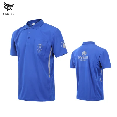 Polo promozionale personalizzata a maniche corte con stampa riflettente e uniformi di fabbrica a maniche corte